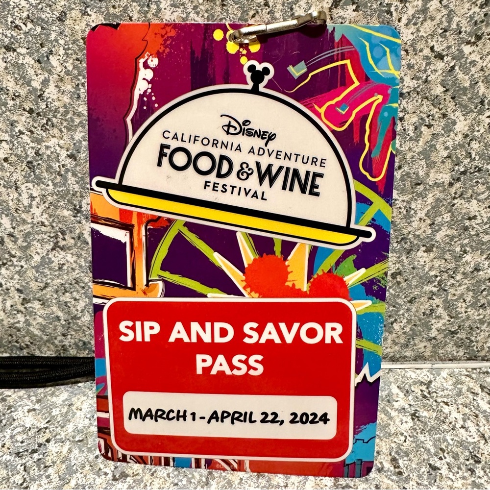 Disney California Adventure Food And Wine Festival Sip Savor Pass Lanyard 2024